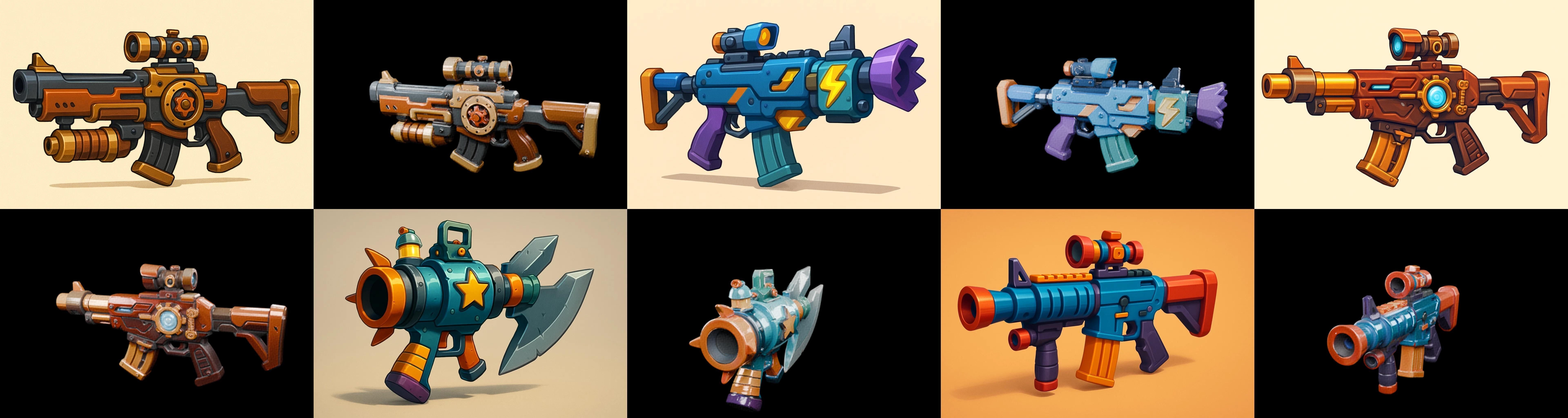 Weapon Rifle and Space Gun bundle 46 pack 100 glb Low-poly 3D model_15