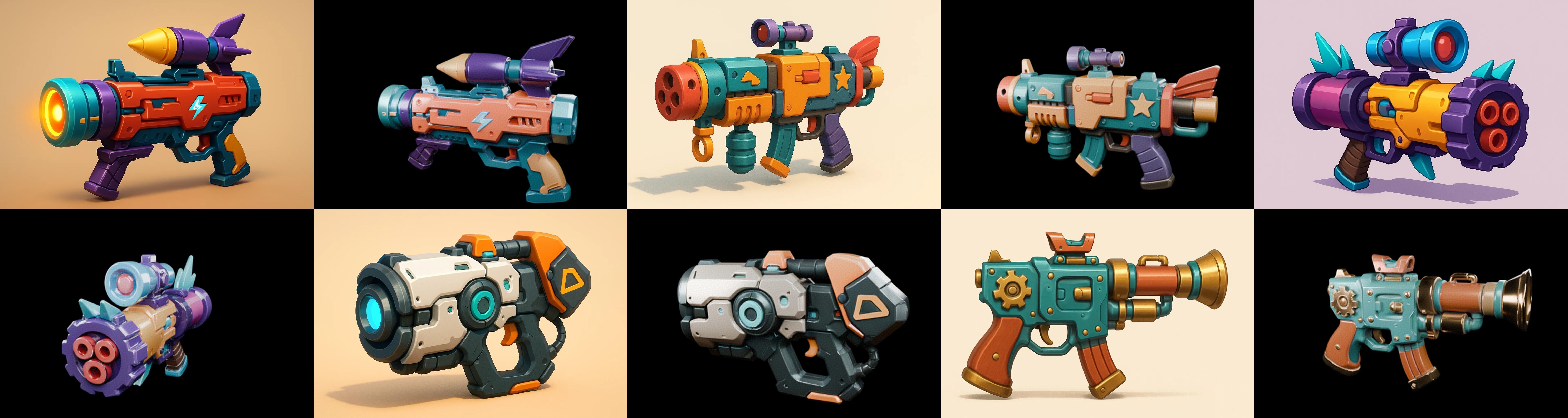 Weapon Rifle and Space Gun bundle 46 pack 100 glb Low-poly 3D model_4