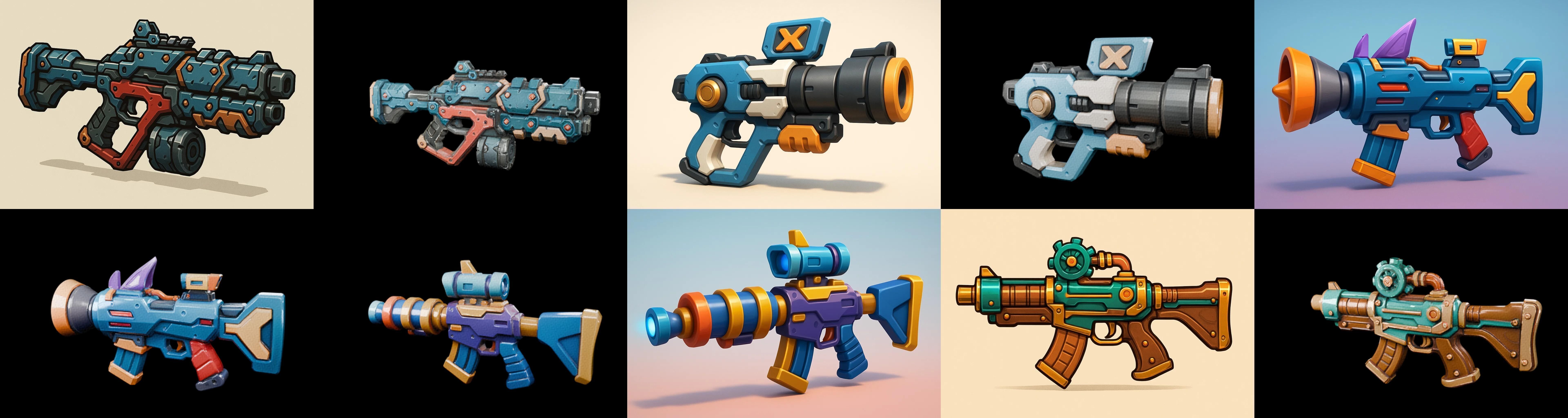 Weapon Rifle and Space Gun bundle 46 pack 100 glb Low-poly 3D model_7