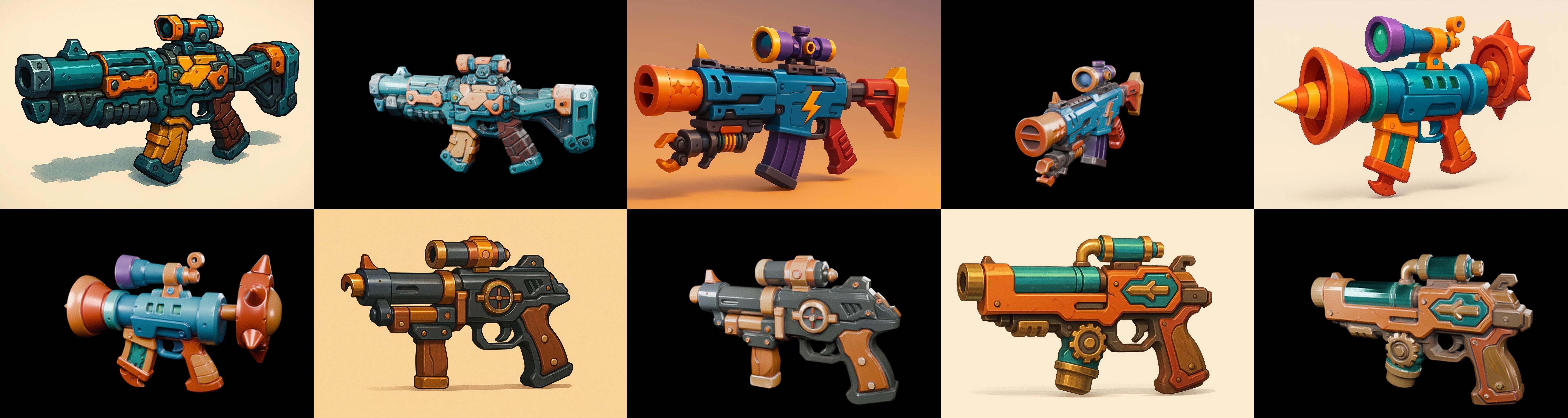 Weapon Rifle and Space Gun bundle 46 pack 100 glb Low-poly 3D model_18