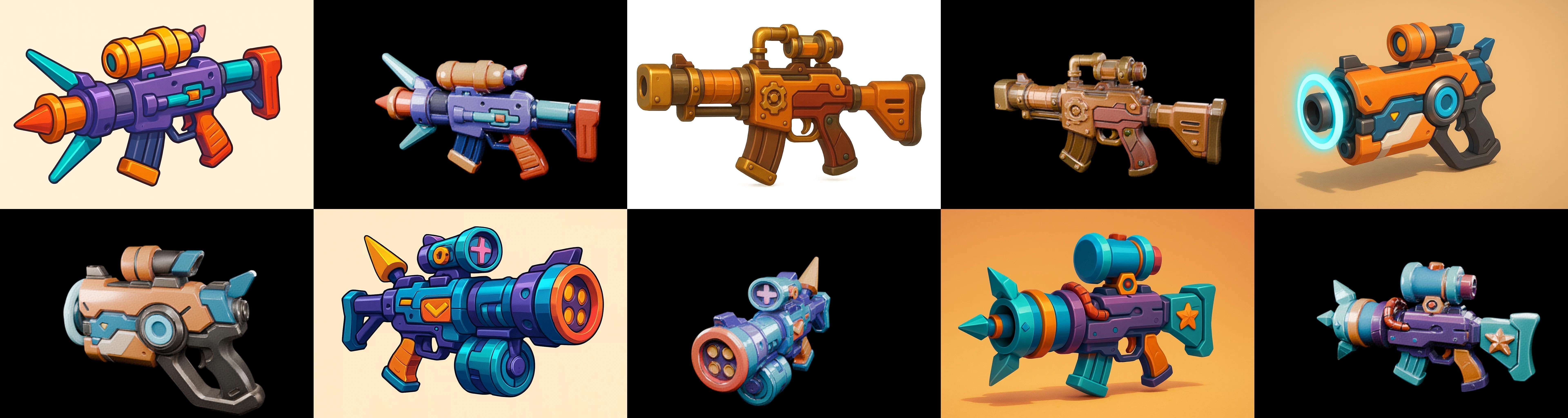 Weapon Rifle and Space Gun bundle 46 pack 100 glb Low-poly 3D model_12