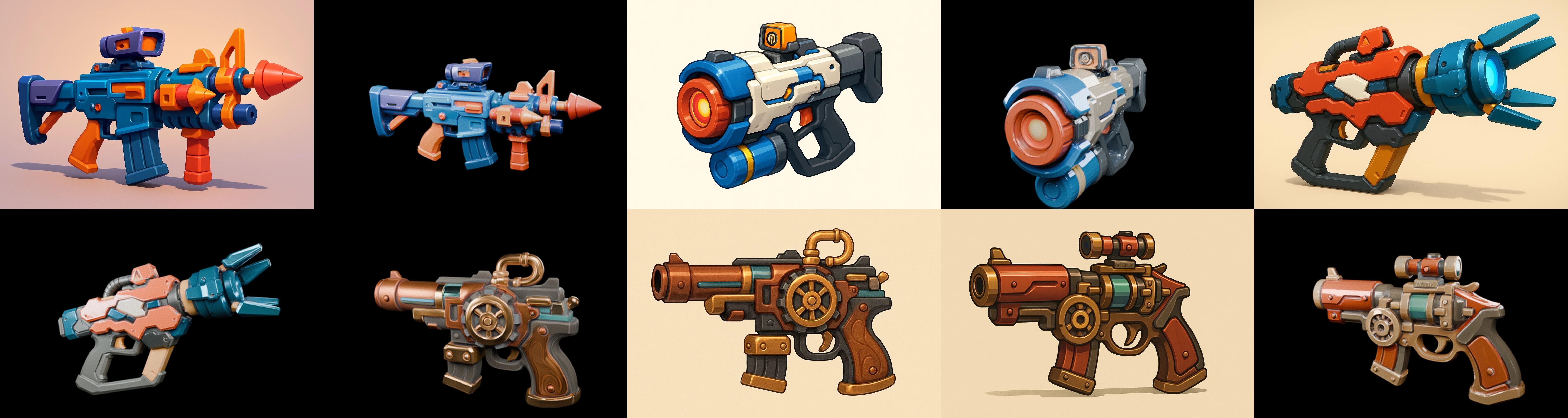 Weapon Rifle and Space Gun bundle 46 pack 100 glb Low-poly 3D model_11