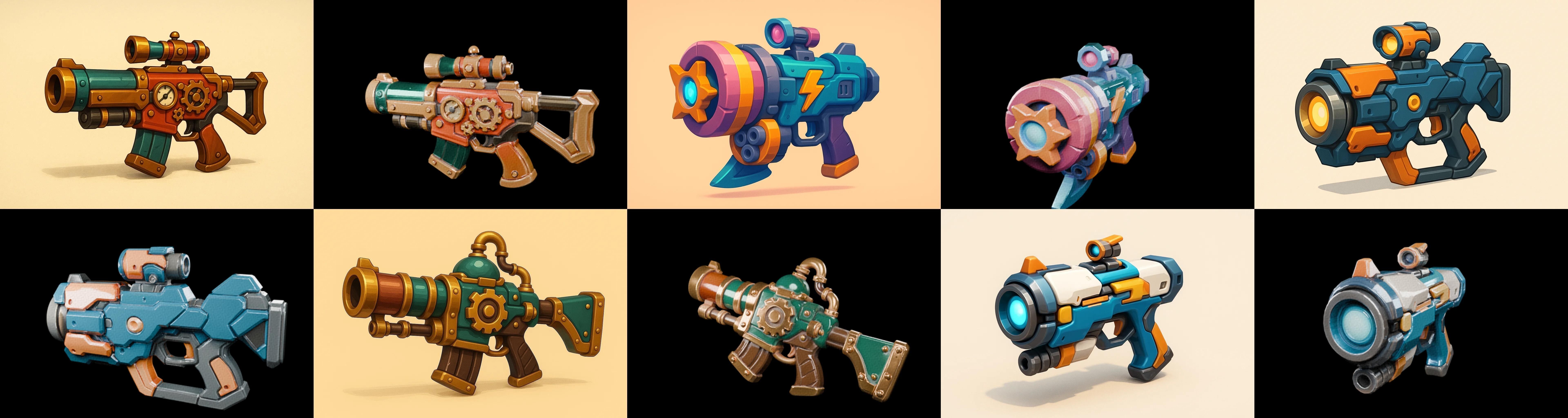 Weapon Rifle and Space Gun bundle 46 pack 100 glb Low-poly 3D model_8