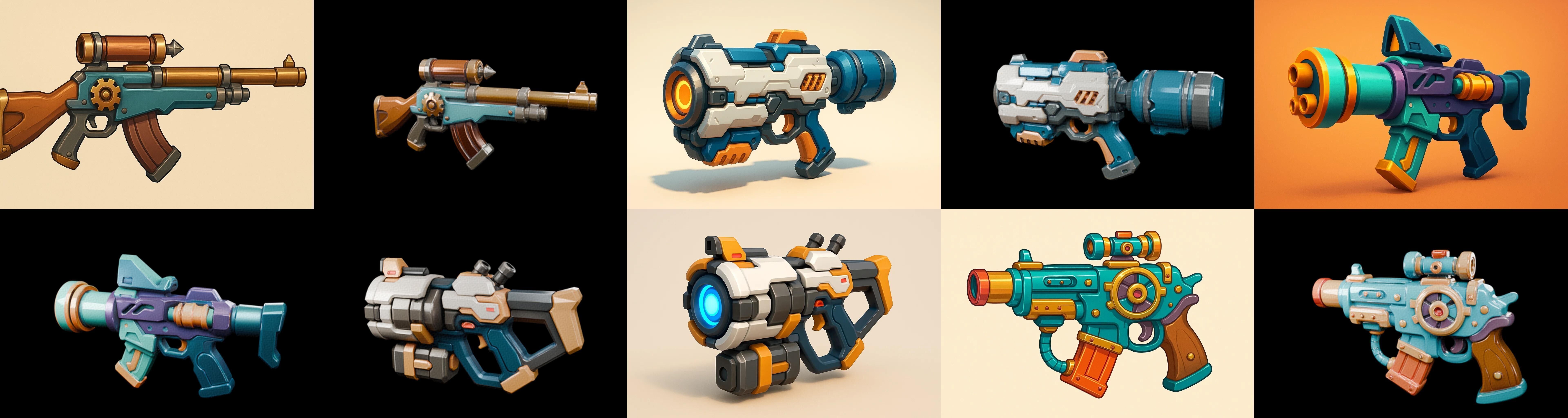 Weapon Rifle and Space Gun bundle 46 pack 100 glb Low-poly 3D model_5