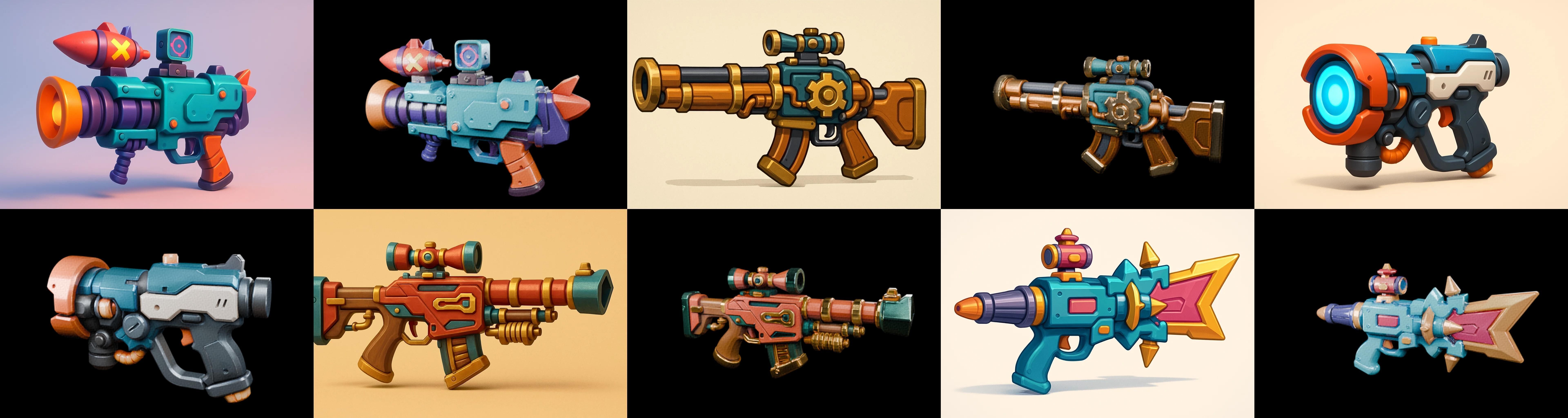 Weapon Rifle and Space Gun bundle 46 pack 100 glb Low-poly 3D model_10