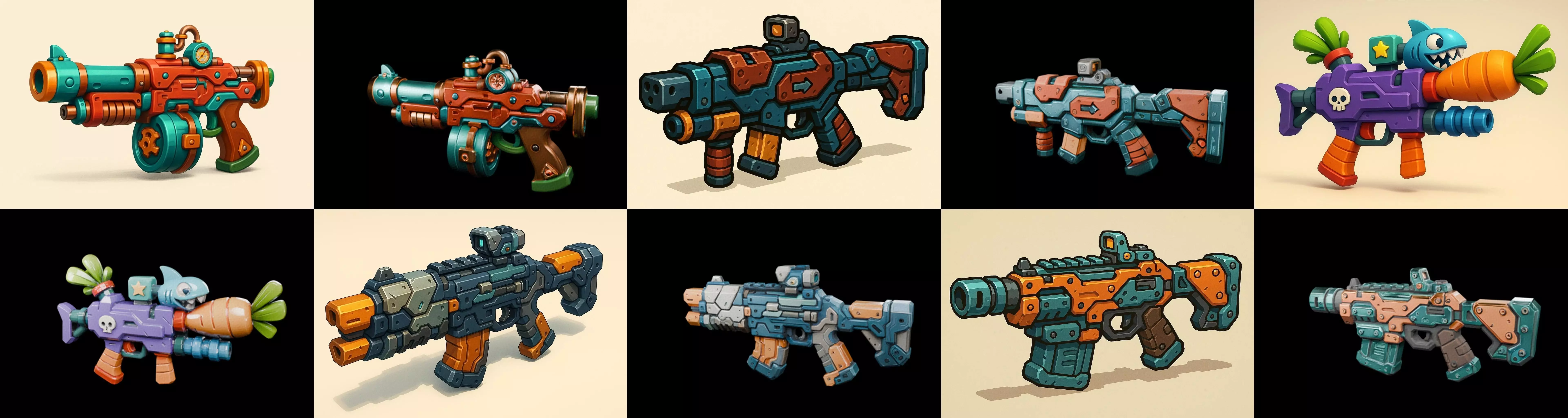 Weapon Rifle and Space Gun bundle 45 pack 100 glb Low-poly 3D model_0