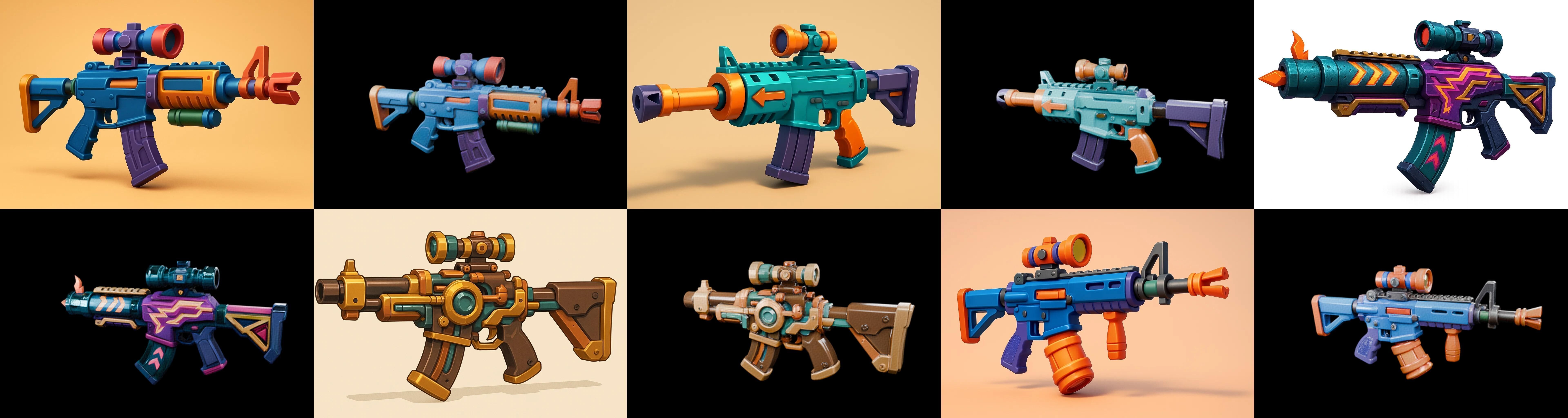 Weapon Rifle and Space Gun bundle 45 pack 100 glb Low-poly 3D model_4