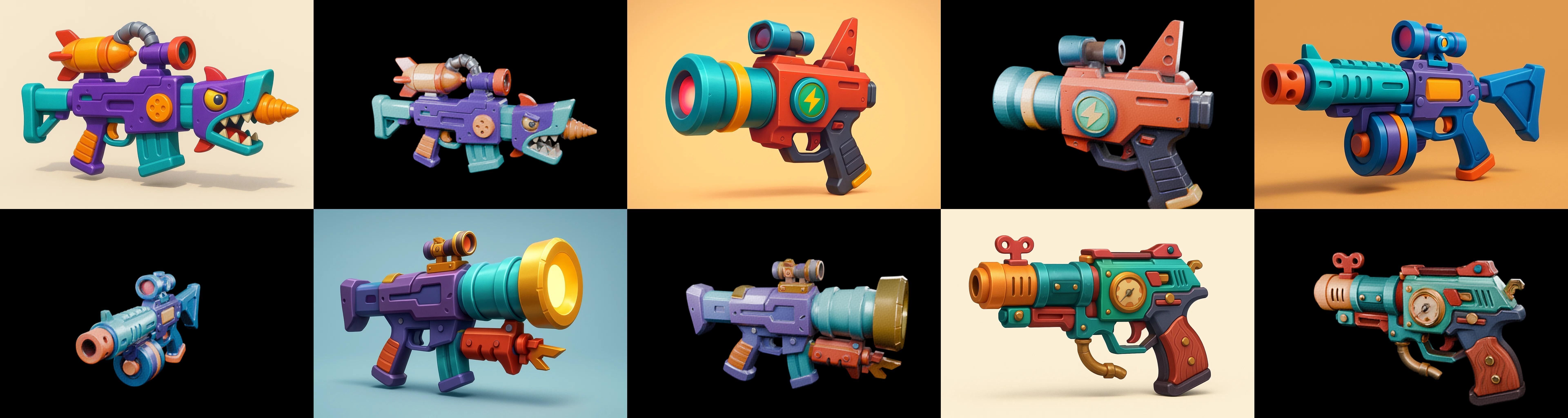 Weapon Rifle and Space Gun bundle 45 pack 100 glb Low-poly 3D model_5