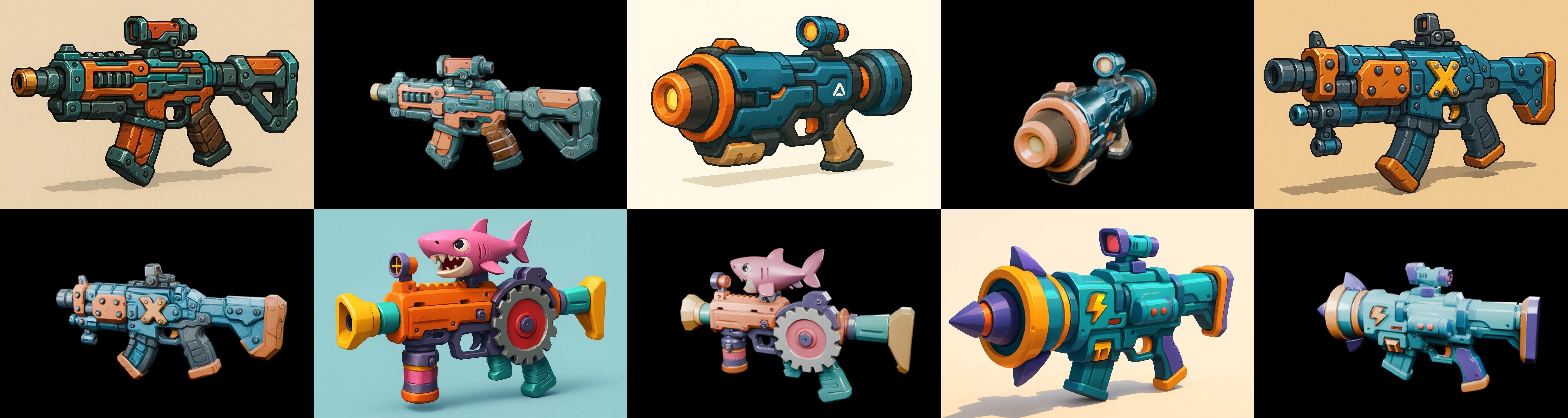 Weapon Rifle and Space Gun bundle 45 pack 100 glb Low-poly 3D model_19