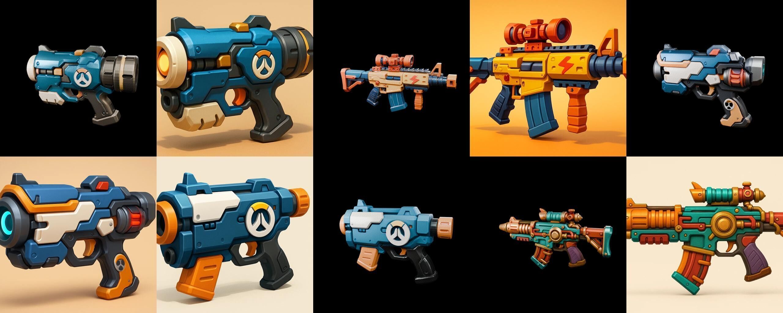 Weapon Rifle and Space Gun bundle 45 pack 100 glb Low-poly 3D model_15