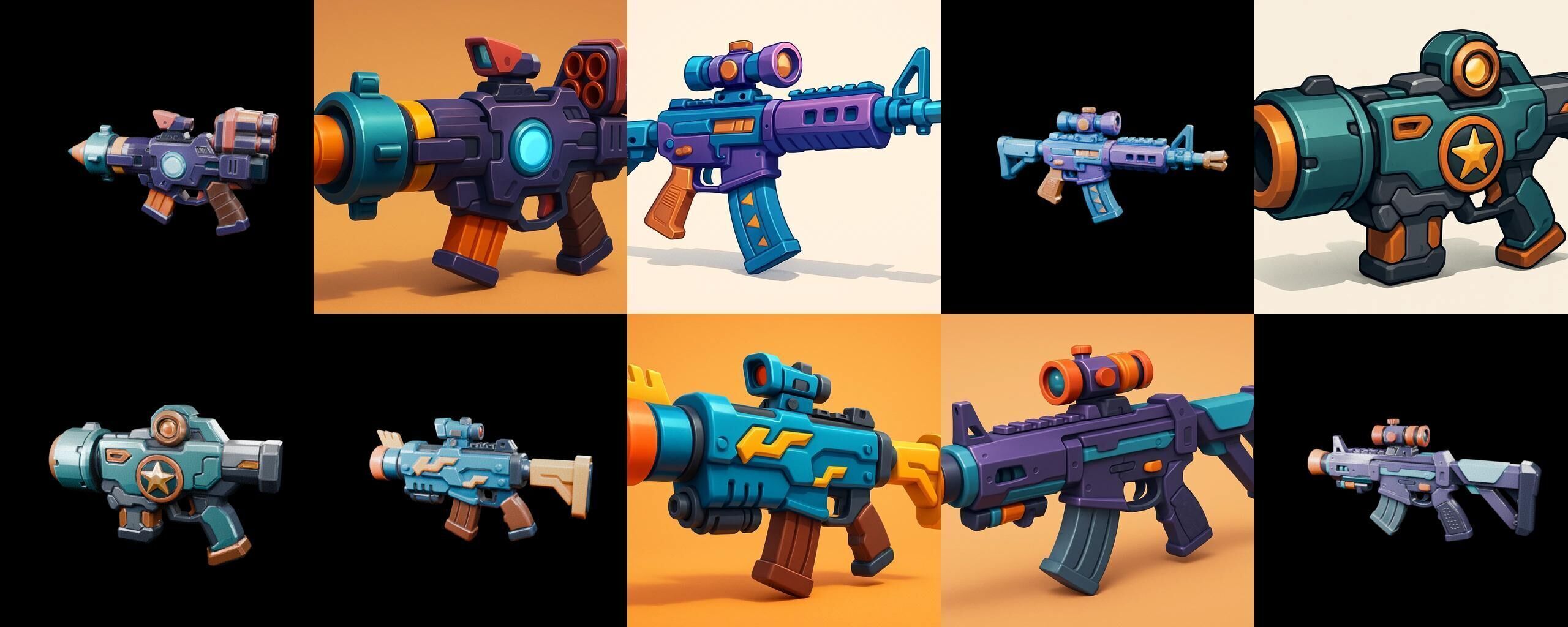 Weapon Rifle and Space Gun bundle 45 pack 100 glb Low-poly 3D model_3