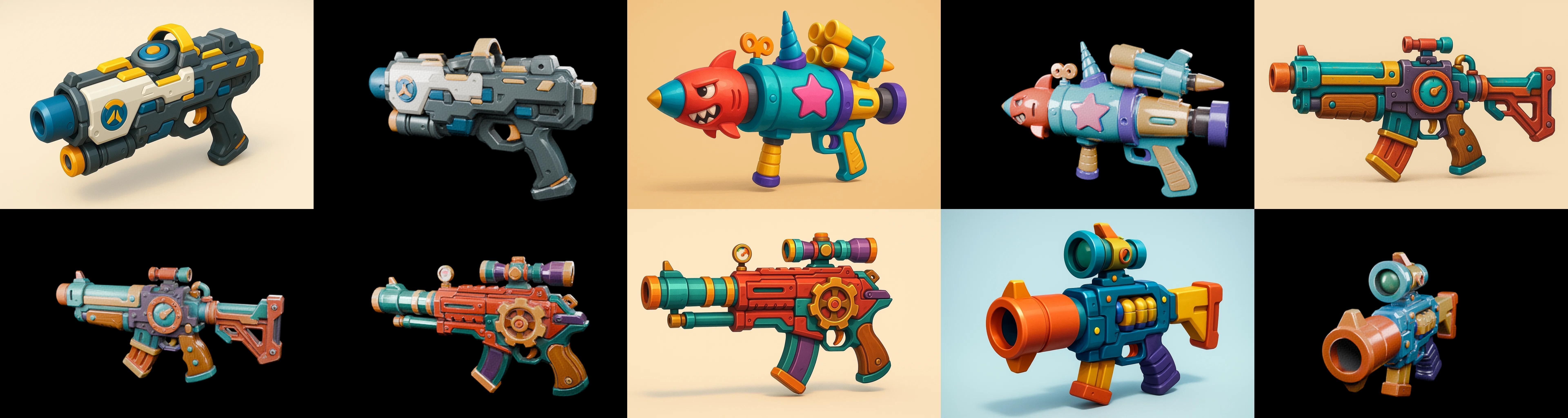 Weapon Rifle and Space Gun bundle 45 pack 100 glb Low-poly 3D model_10