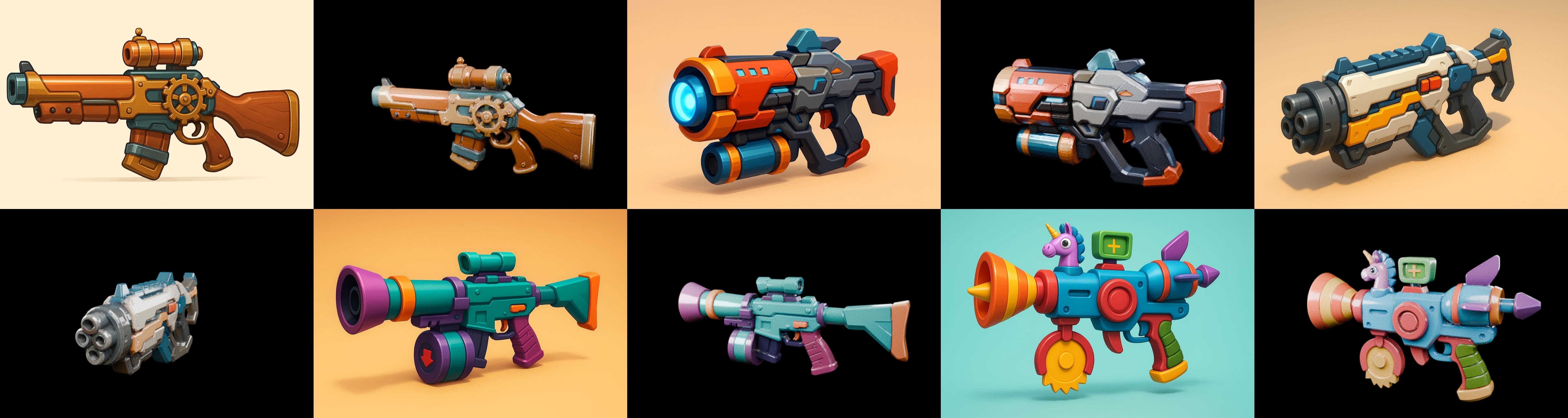 Weapon Rifle and Space Gun bundle 45 pack 100 glb Low-poly 3D model_16