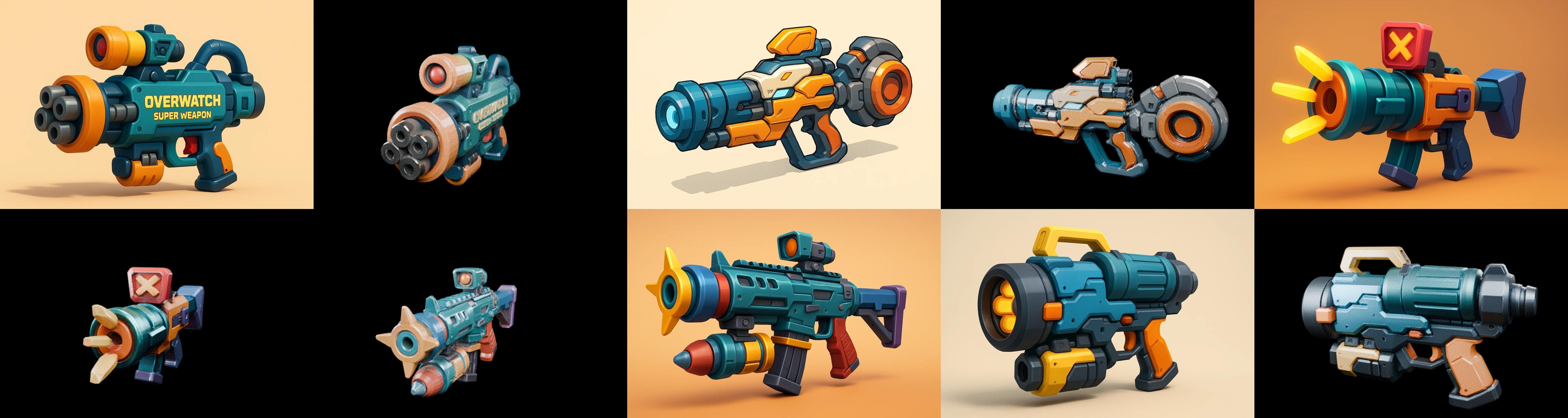 Weapon Rifle and Space Gun bundle 45 pack 100 glb Low-poly 3D model_18