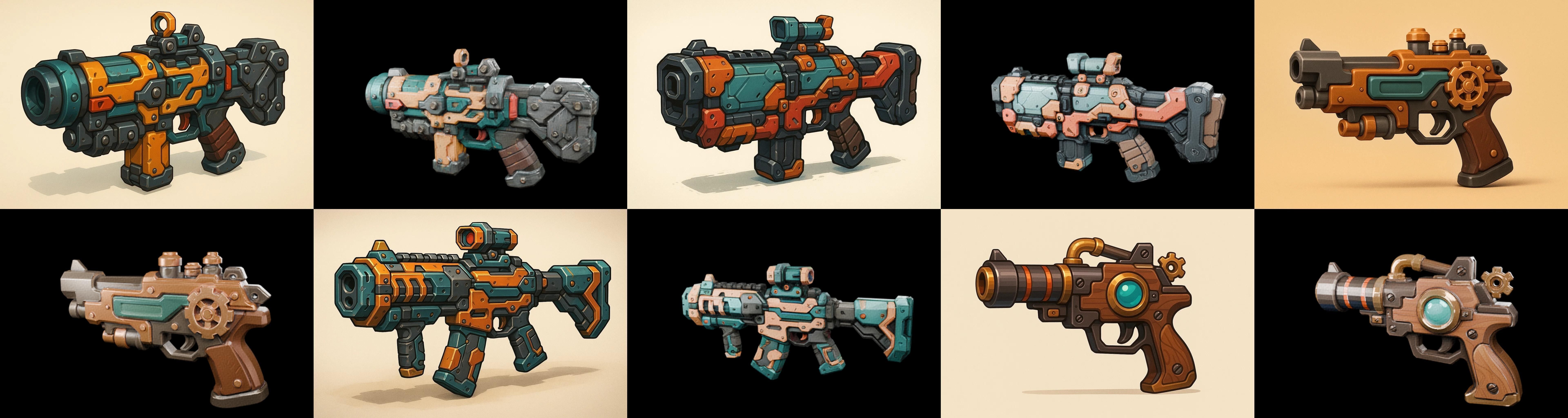 Weapon Rifle and Space Gun bundle 45 pack 100 glb Low-poly 3D model_6