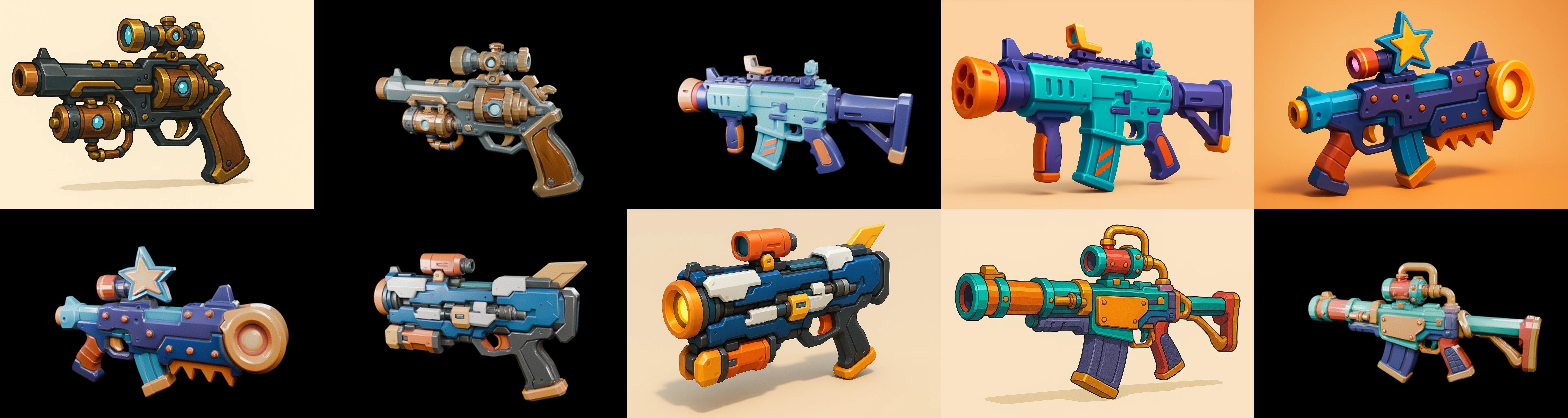 Weapon Rifle and Space Gun bundle 45 pack 100 glb Low-poly 3D model_9