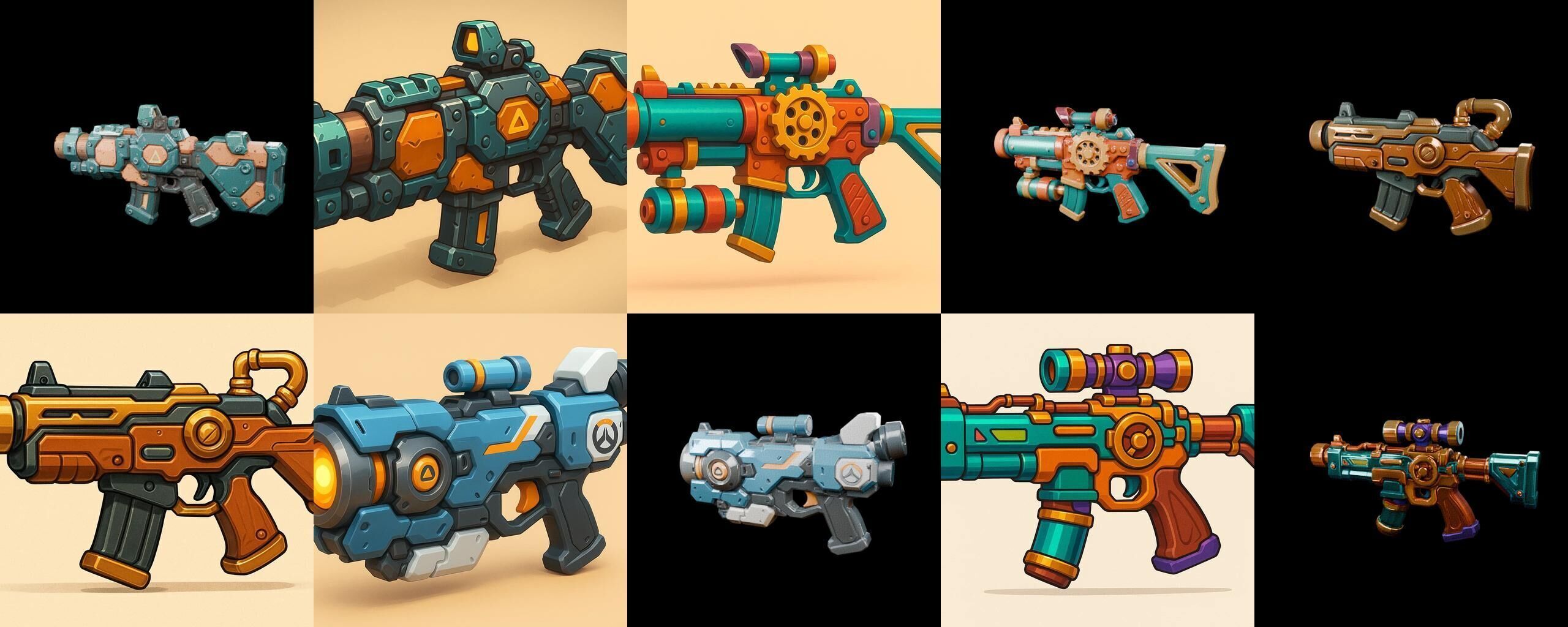 Weapon Rifle and Space Gun bundle 45 pack 100 glb Low-poly 3D model_12