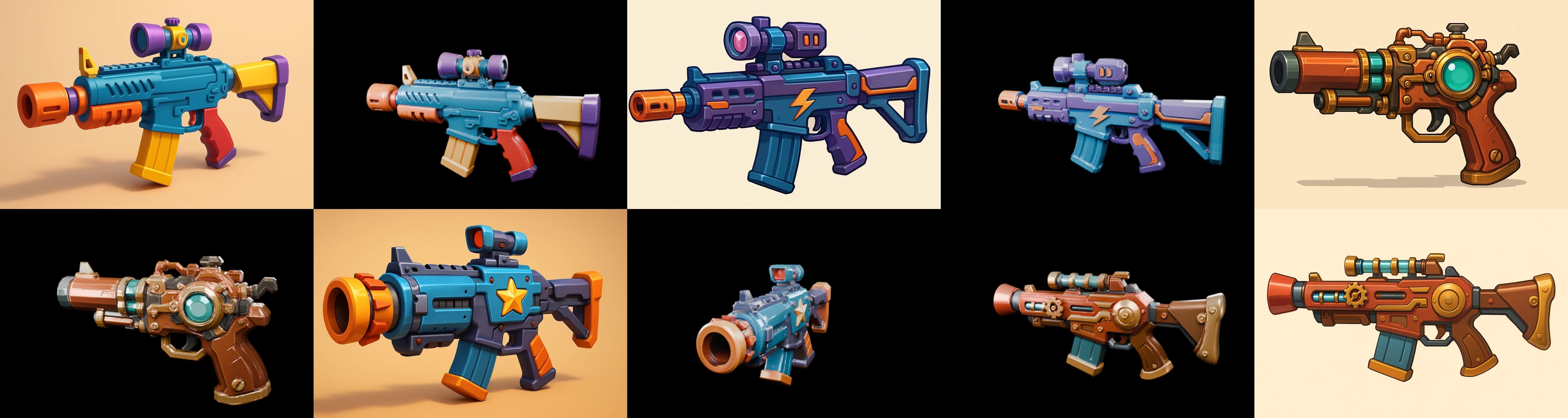 Weapon Rifle and Space Gun bundle 45 pack 100 glb Low-poly 3D model_11