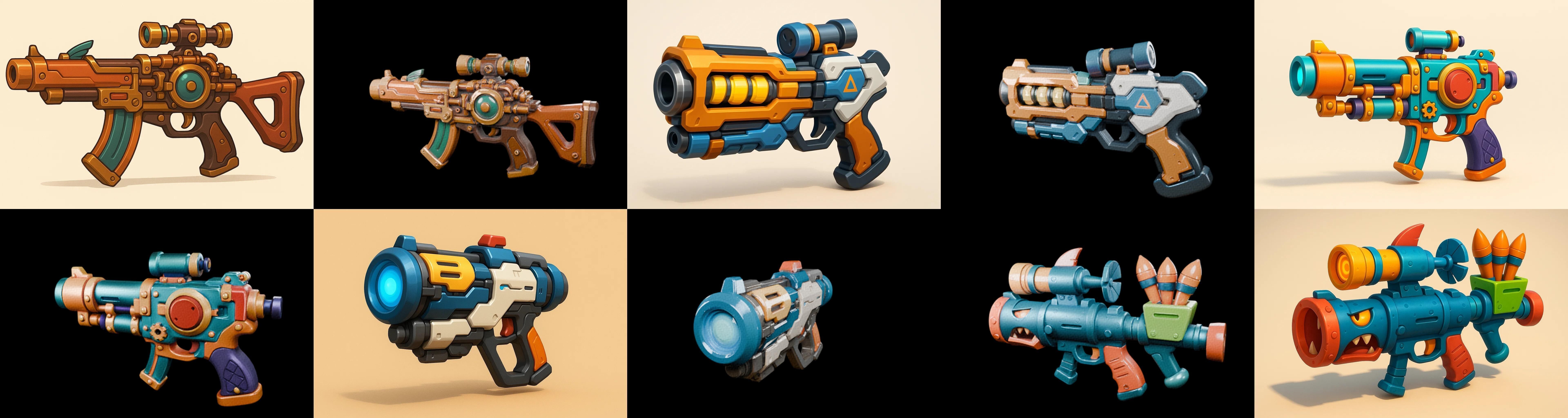 Weapon Rifle and Space Gun bundle 45 pack 100 glb Low-poly 3D model_14