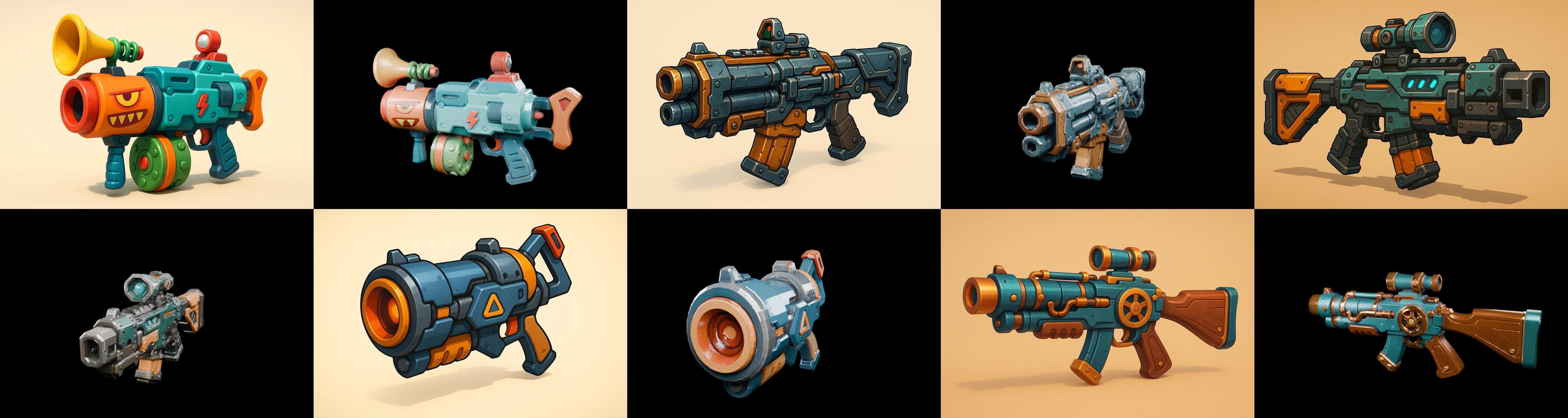 Weapon Rifle and Space Gun bundle 45 pack 100 glb Low-poly 3D model_1