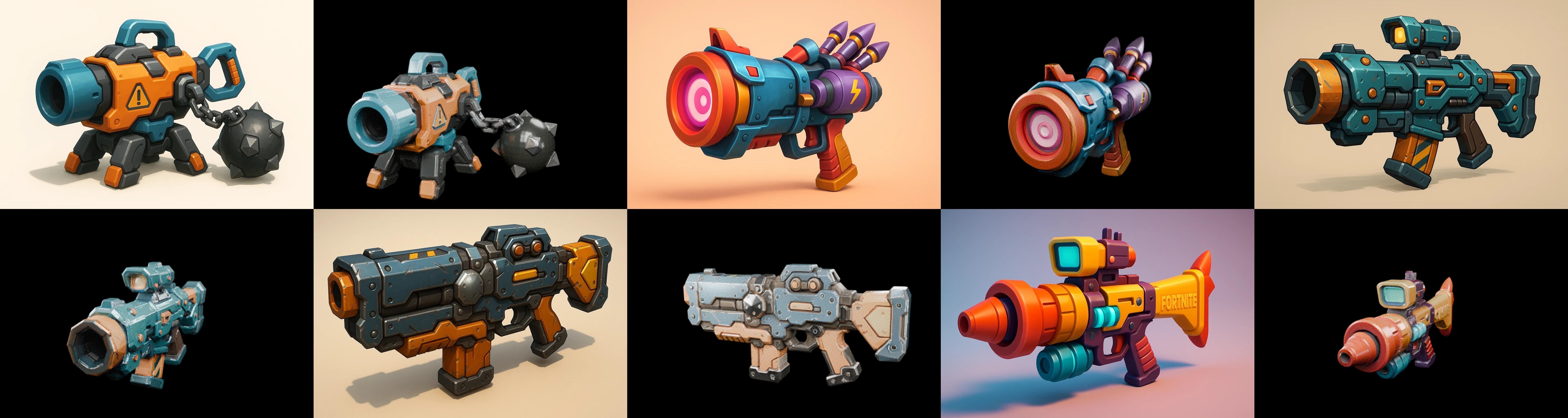 Weapon Rifle and Space Gun bundle 45 pack 100 glb Low-poly 3D model_8