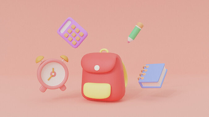 School Supplies 3D model
