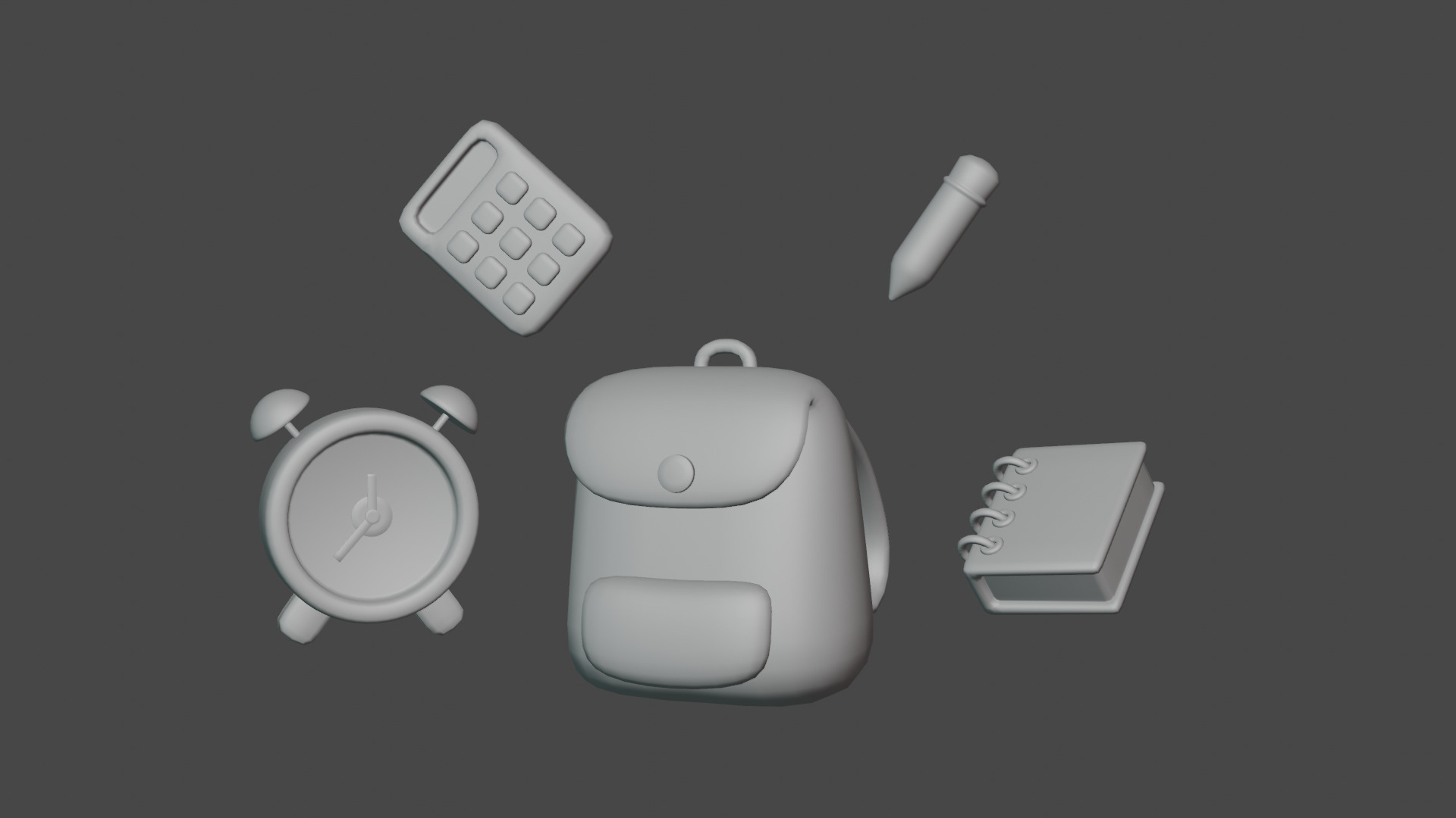 School Supplies 3D model_3