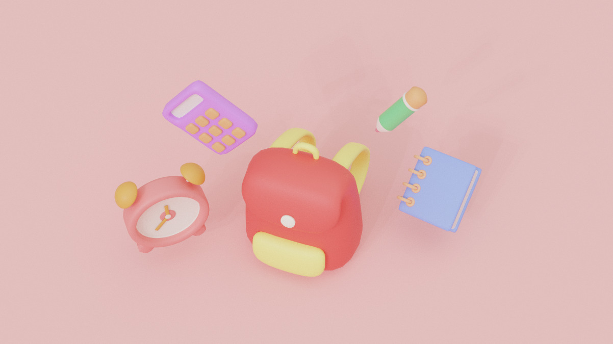 School Supplies 3D model_1