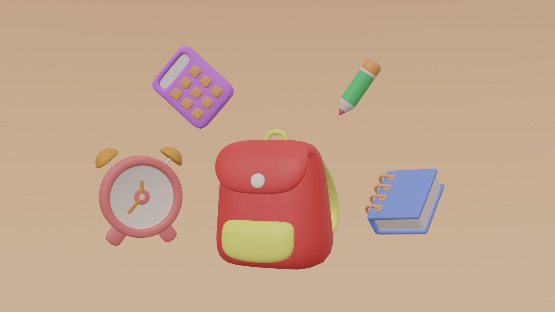 School Supplies 3D model_2