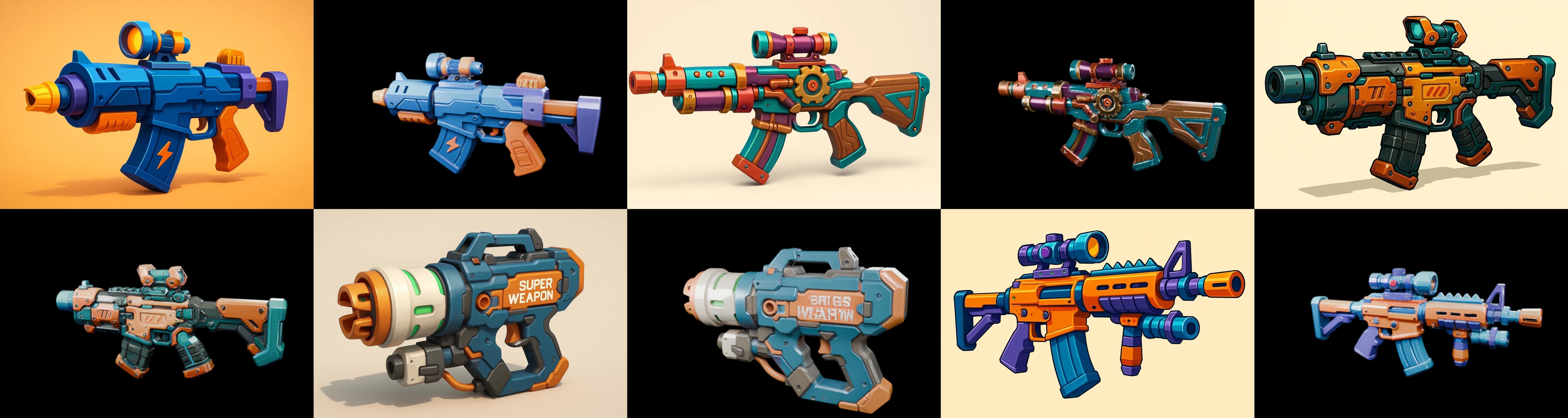 Weapon Rifle and Space Gun bundle 42 pack 100 glb Low-poly 3D model_5