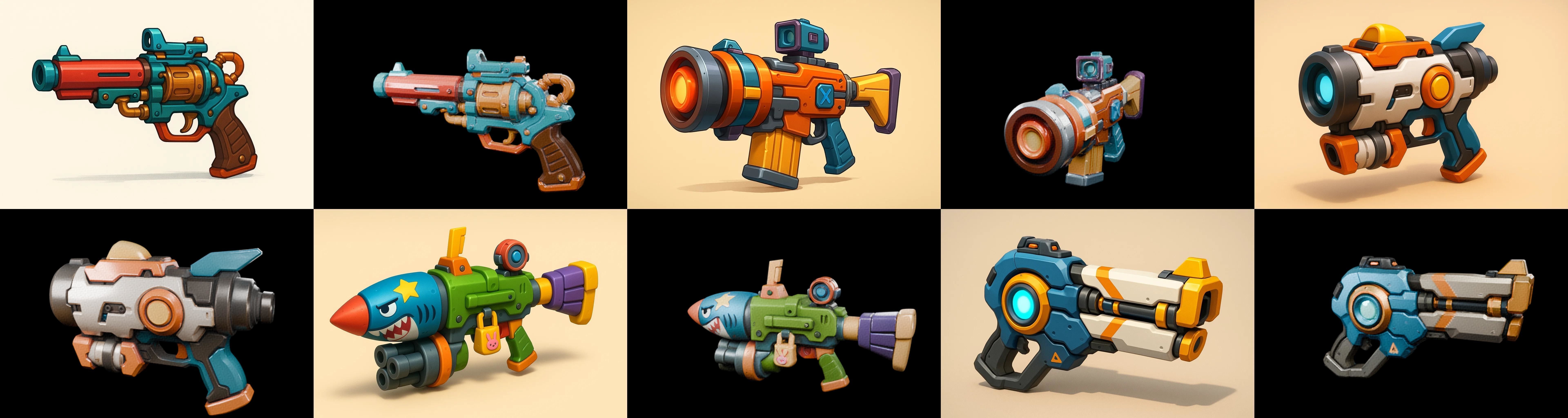 Weapon Rifle and Space Gun bundle 42 pack 100 glb Low-poly 3D model_12