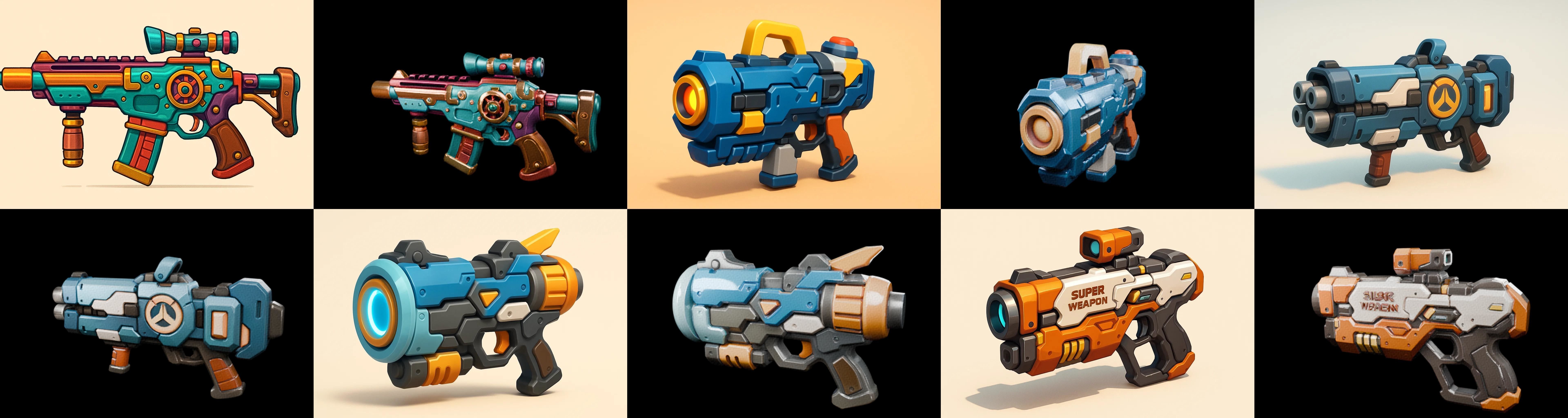 Weapon Rifle and Space Gun bundle 42 pack 100 glb Low-poly 3D model_13