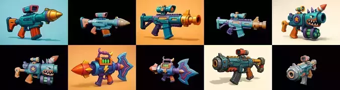 Weapon Rifle and Space Gun bundle 42 pack 100 glb