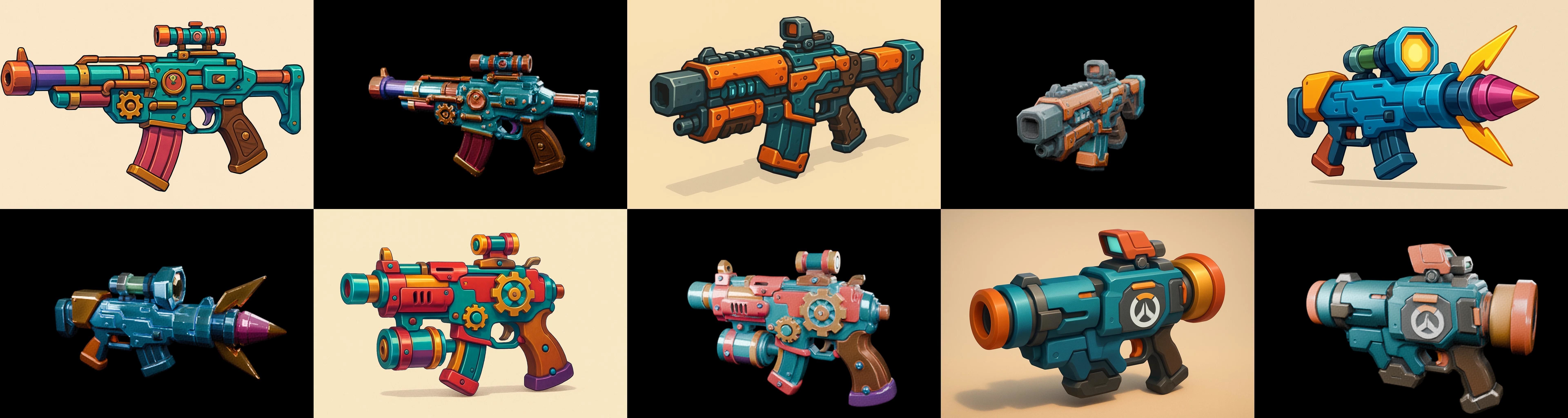 Weapon Rifle and Space Gun bundle 42 pack 100 glb Low-poly 3D model_10