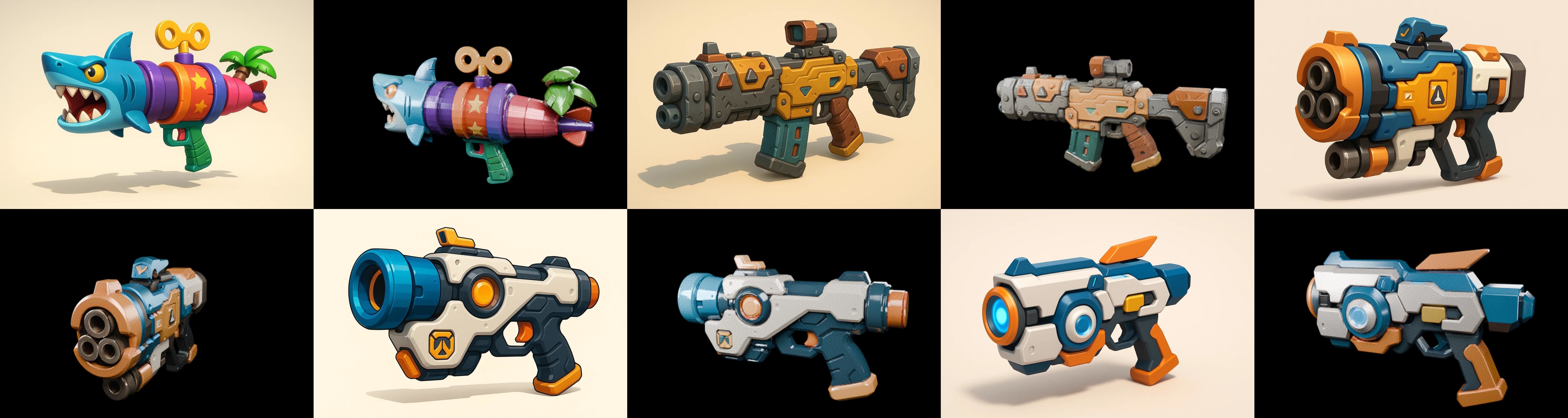 Weapon Rifle and Space Gun bundle 42 pack 100 glb Low-poly 3D model_17