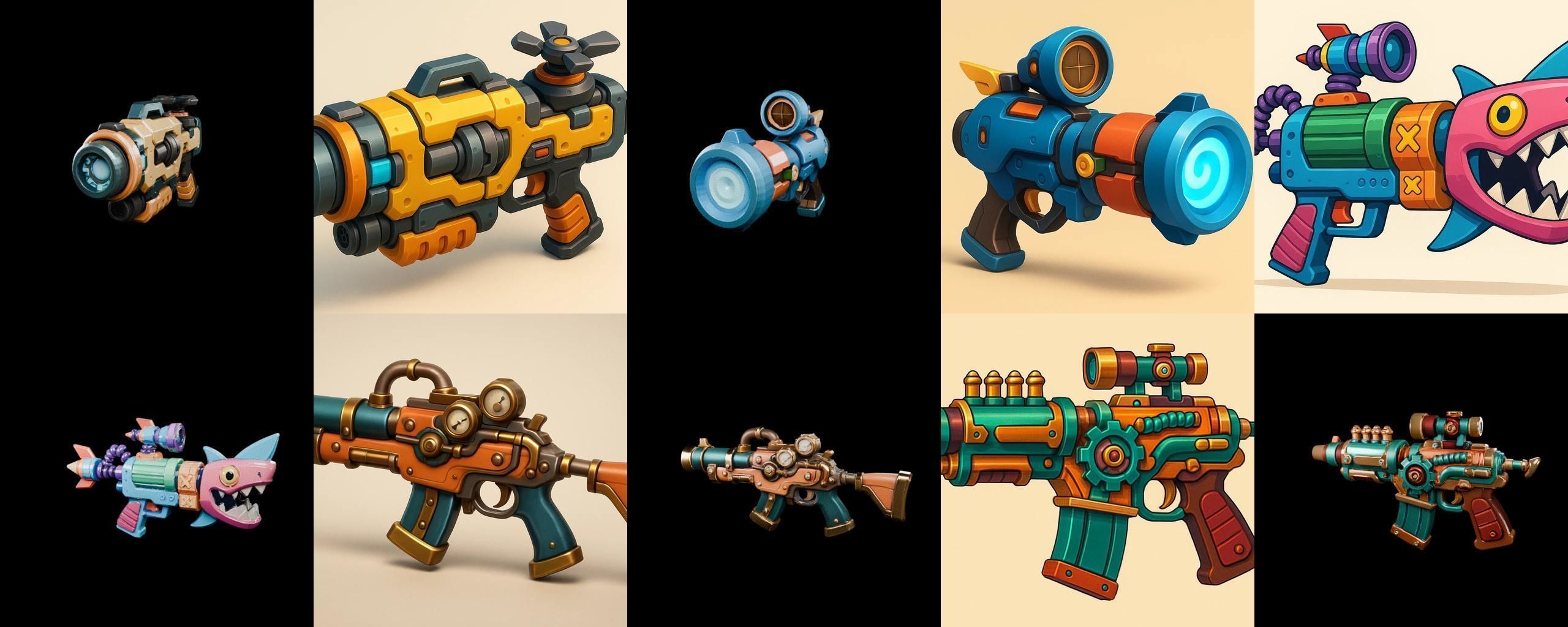 Weapon Rifle and Space Gun bundle 42 pack 100 glb Low-poly 3D model_19