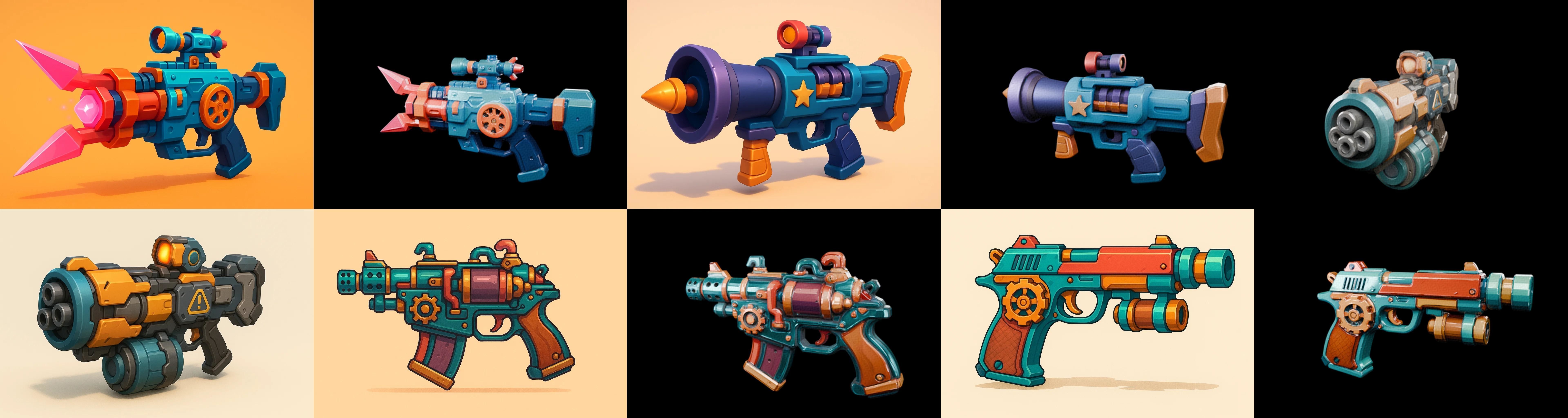 Weapon Rifle and Space Gun bundle 42 pack 100 glb Low-poly 3D model_2