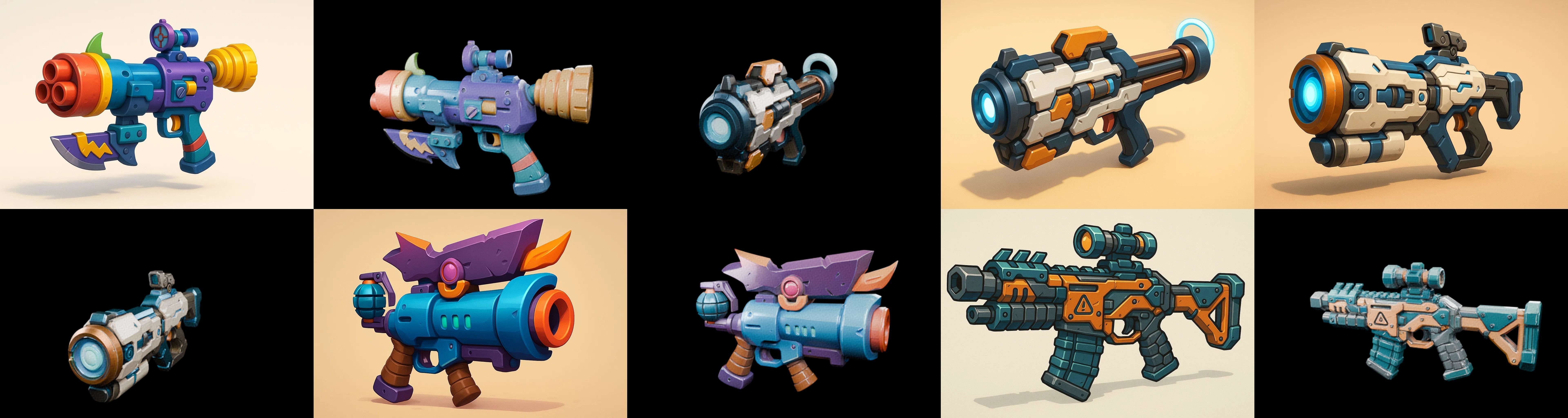 Weapon Rifle and Space Gun bundle 42 pack 100 glb Low-poly 3D model_8