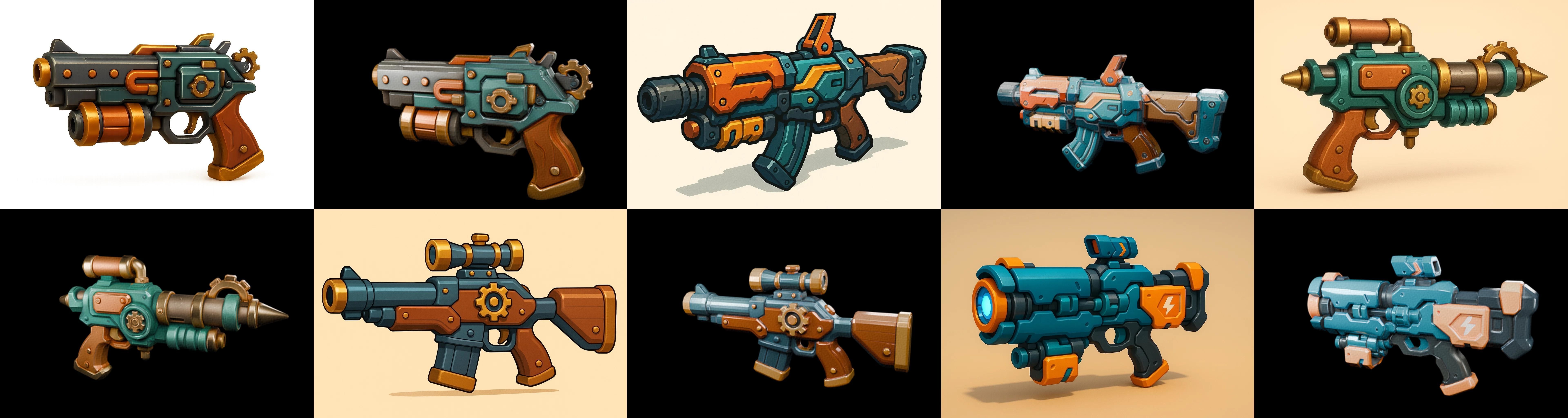 Weapon Rifle and Space Gun bundle 42 pack 100 glb Low-poly 3D model_15