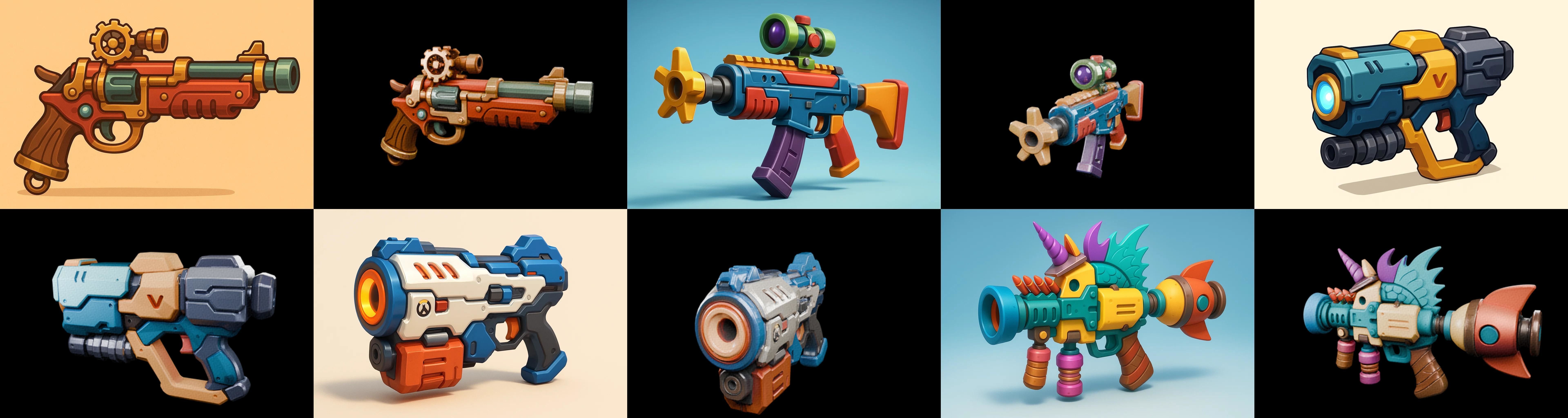 Weapon Rifle and Space Gun bundle 42 pack 100 glb Low-poly 3D model_6