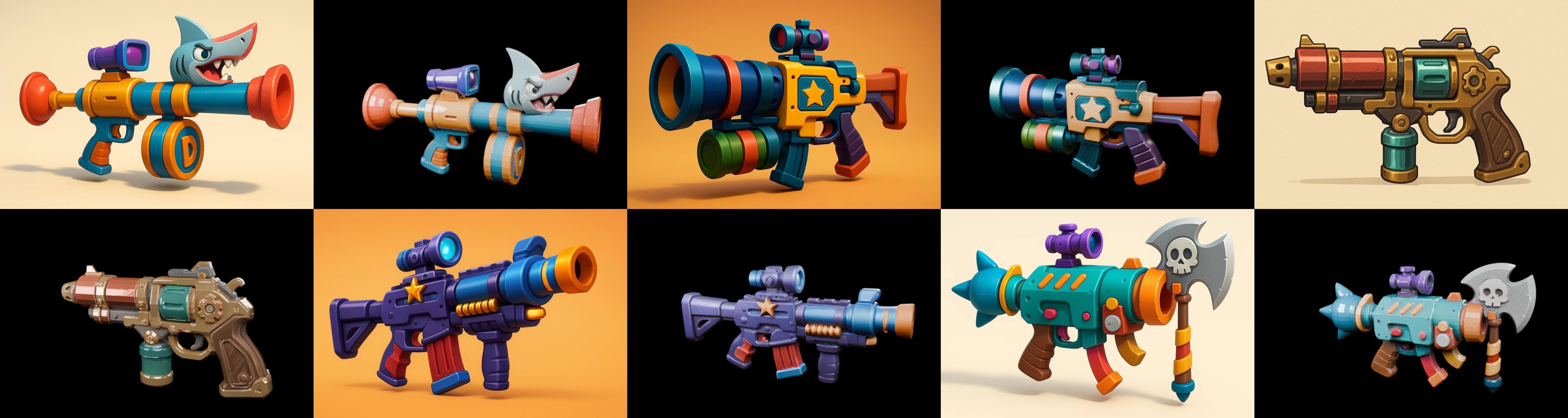 Weapon Rifle and Space Gun bundle 42 pack 100 glb Low-poly 3D model_1