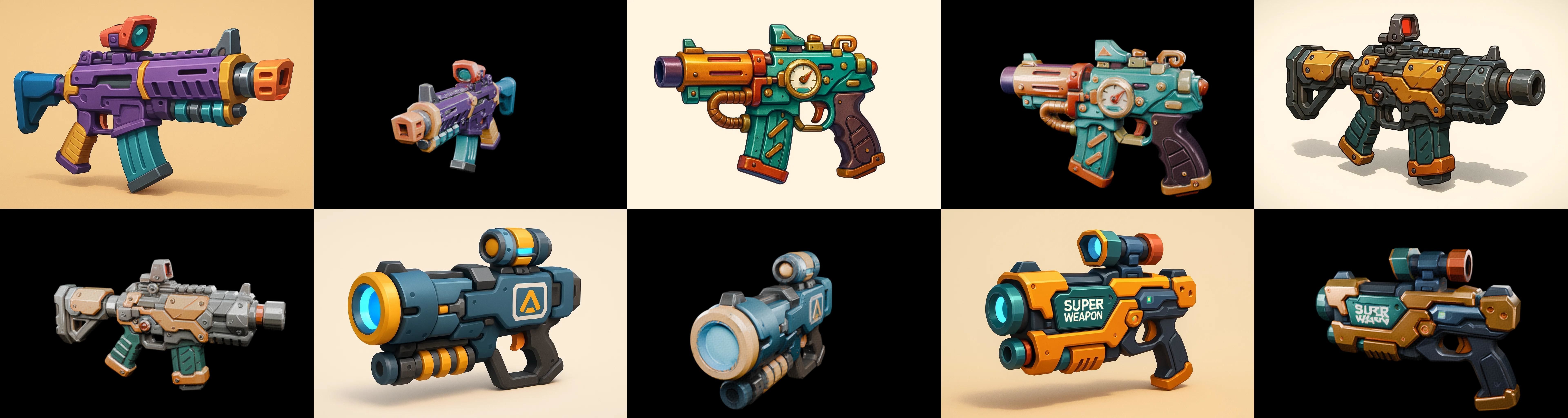 Weapon Rifle and Space Gun bundle 42 pack 100 glb Low-poly 3D model_11