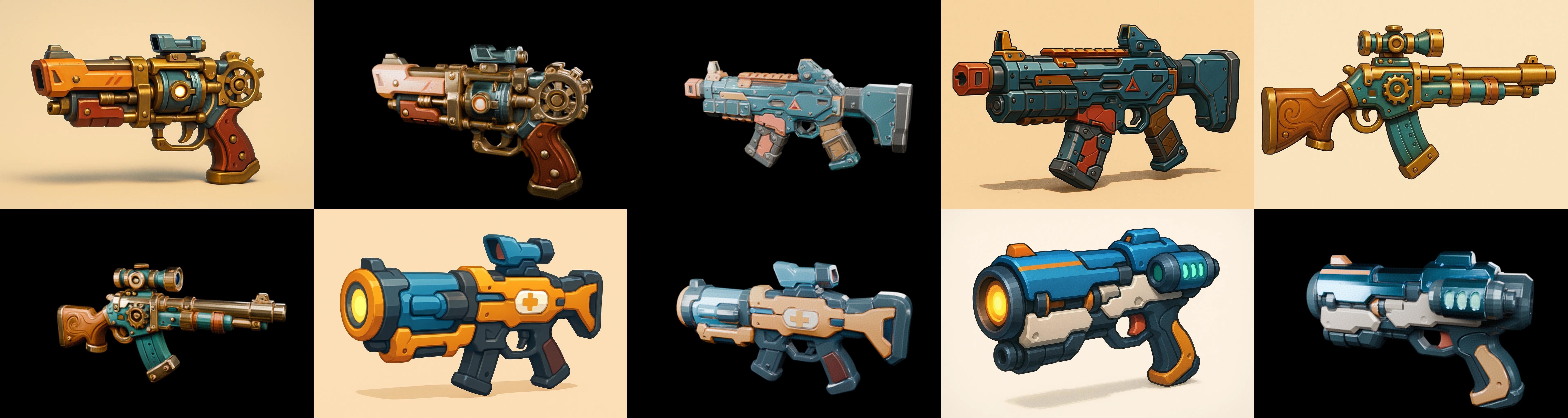 Weapon Rifle and Space Gun bundle 42 pack 100 glb Low-poly 3D model_14