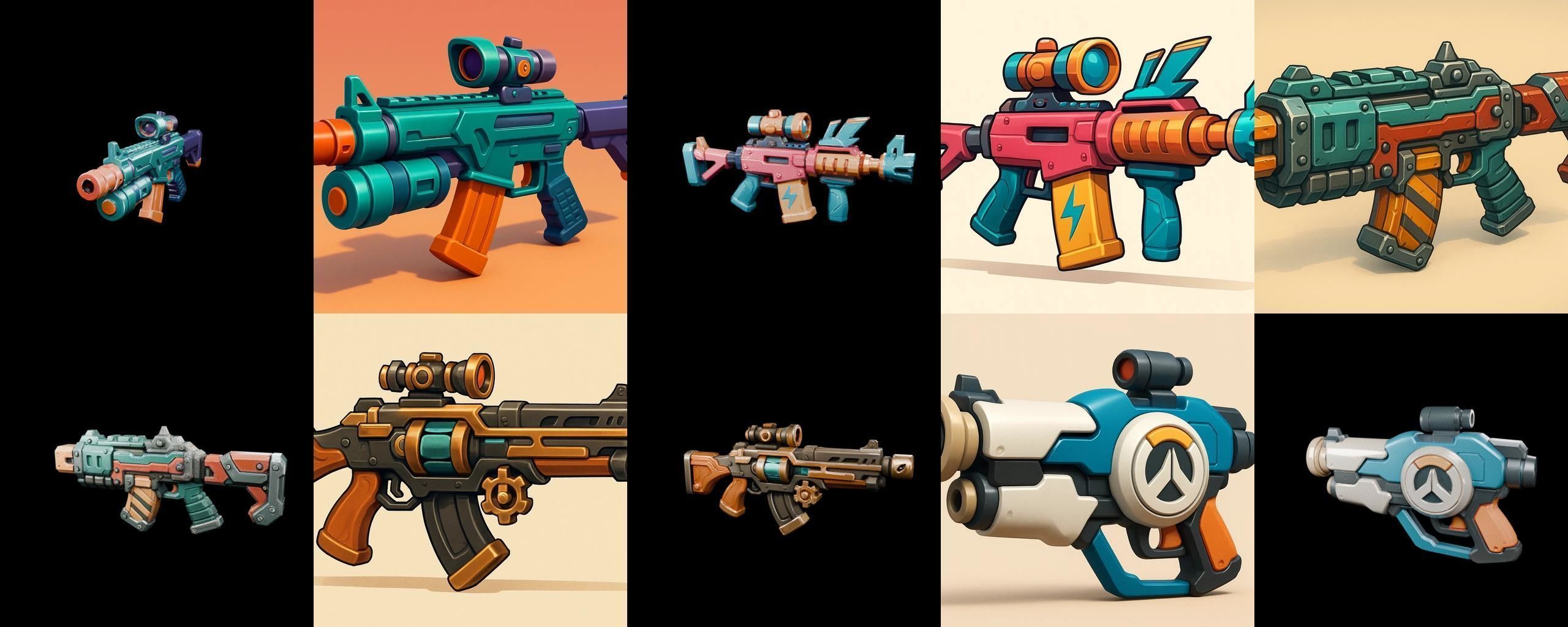 Weapon Rifle and Space Gun bundle 42 pack 100 glb Low-poly 3D model_7