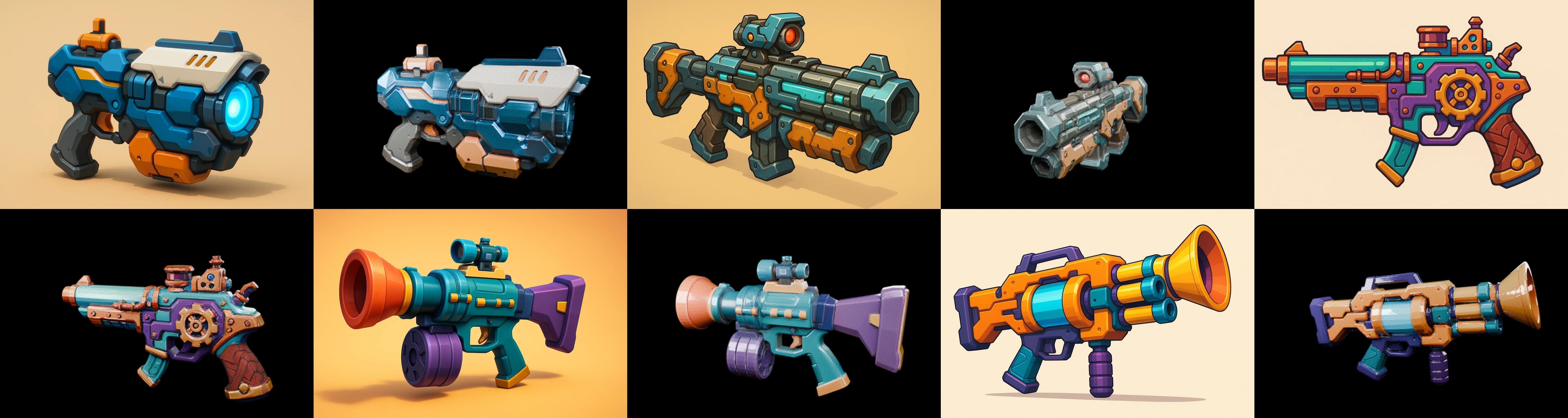 Weapon Rifle and Space Gun bundle 42 pack 100 glb Low-poly 3D model_9