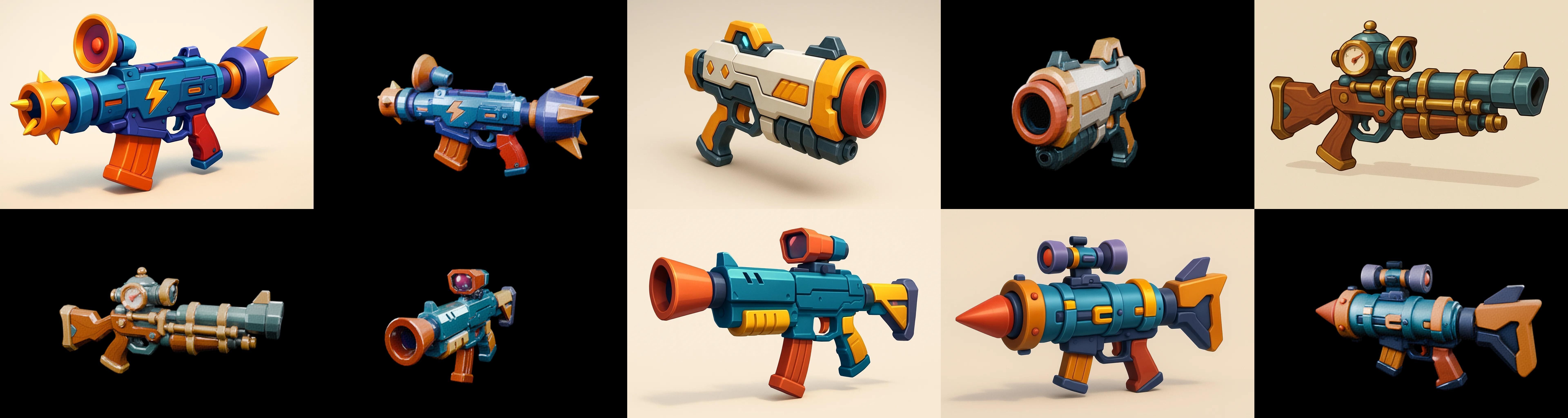 Weapon Rifle and Space Gun bundle 40 pack 100 glb Low-poly 3D model_12