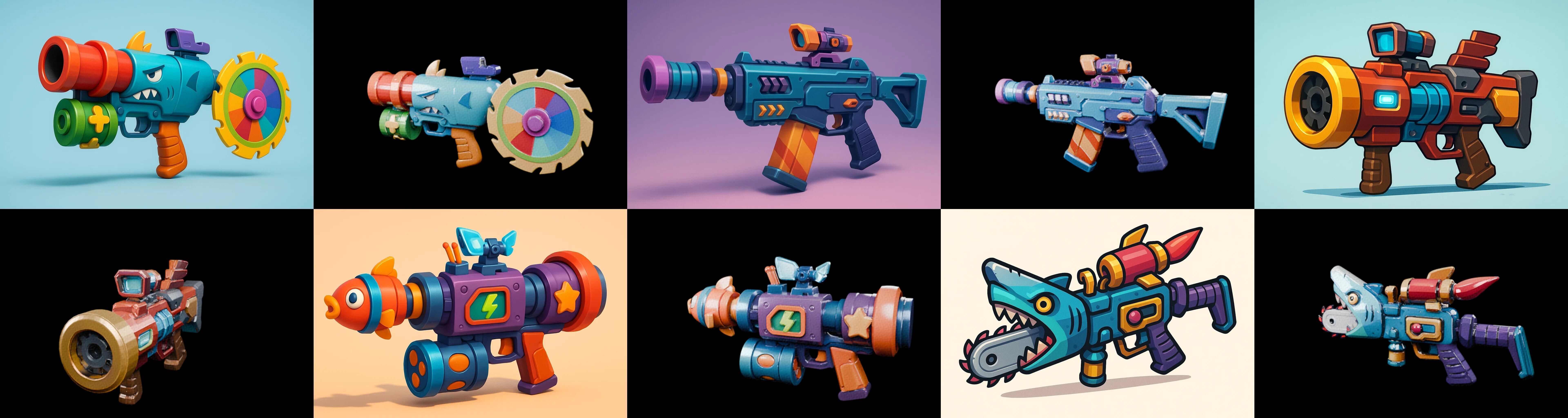 Weapon Rifle and Space Gun bundle 40 pack 100 glb Low-poly 3D model_14