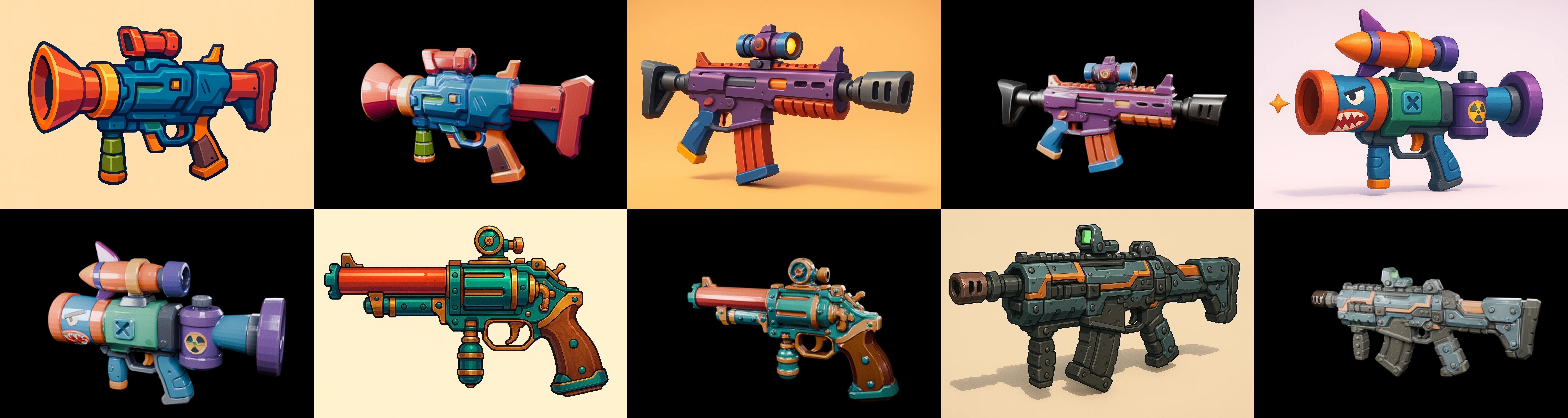 Weapon Rifle and Space Gun bundle 40 pack 100 glb Low-poly 3D model_9