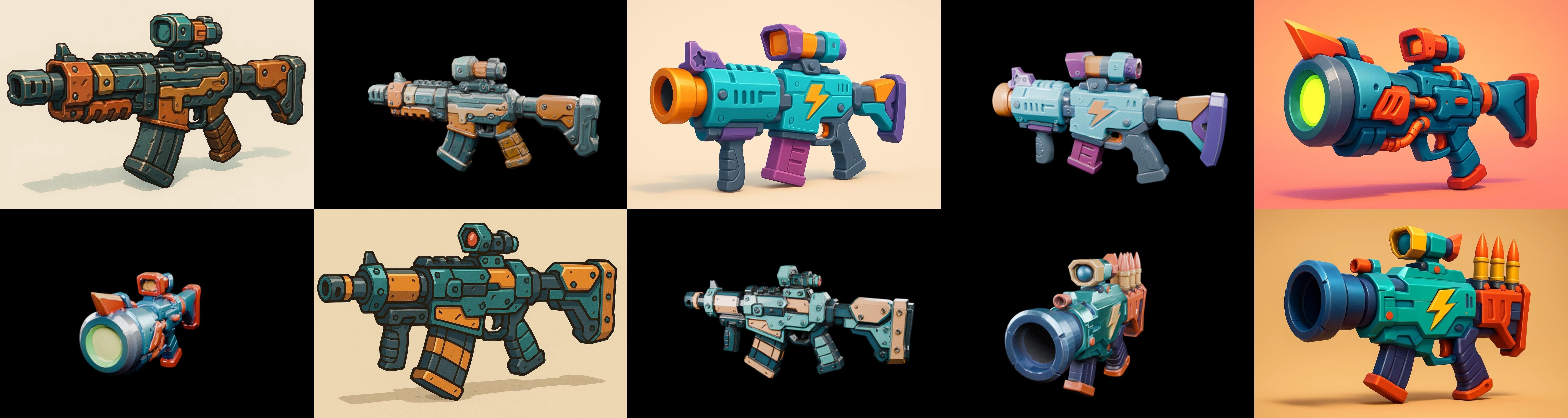 Weapon Rifle and Space Gun bundle 40 pack 100 glb Low-poly 3D model_3