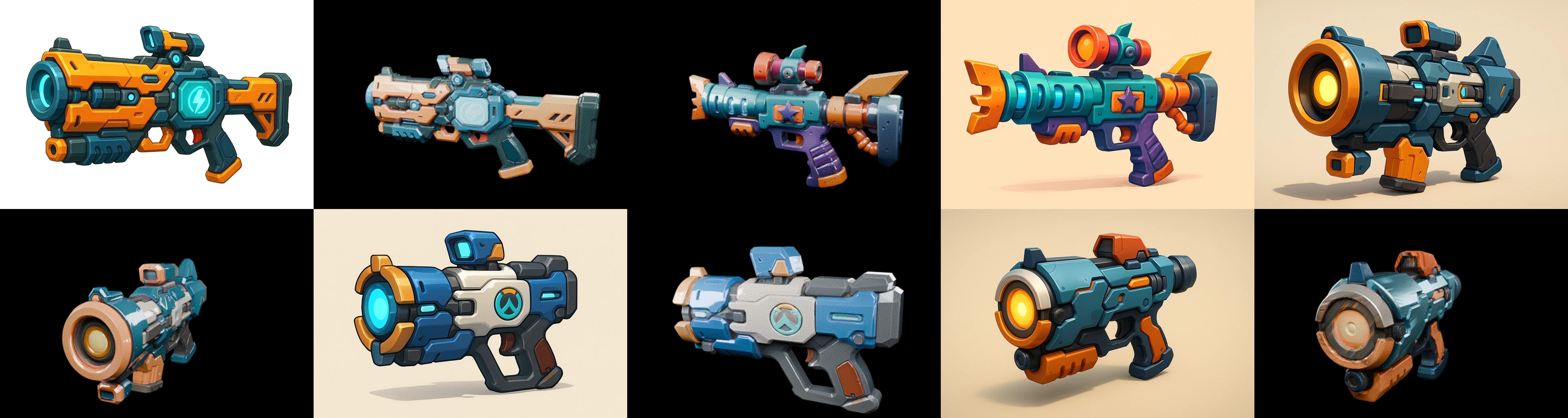 Weapon Rifle and Space Gun bundle 40 pack 100 glb Low-poly 3D model_4